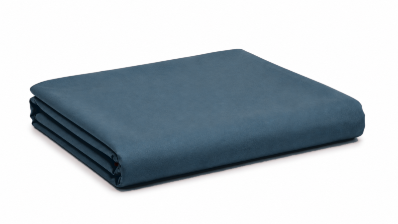 Cearșaf Pat Bumbac Satinat Perlat Blue Acvatic
