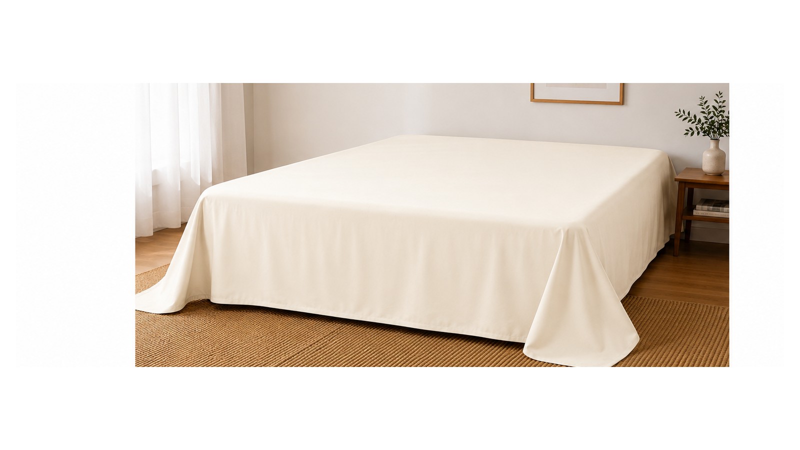 Cearșaf Pat Bumbac Satinat Perlat Vanilla