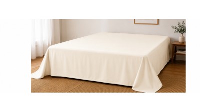 Cearșaf Pat Bumbac Satinat Perlat Vanilla