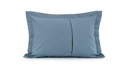 Față de Pernă Bumbac Satinat Perlat Blue Acvatic