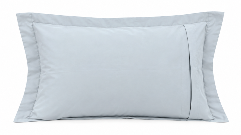 Față de Pernă Bumbac Satinat Perlat Blue Glacial 2